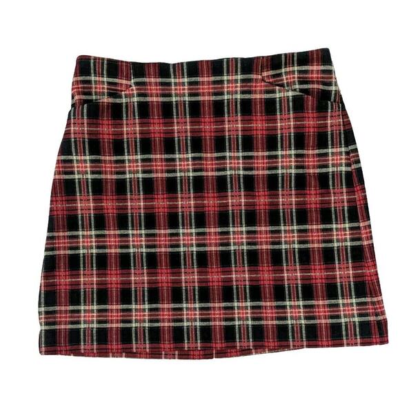 Ann Taylor Dresses & Skirts - Loft Ann Taylor Plaid Check Skirt Size 10P Red Tartan W/Pockets New Washable